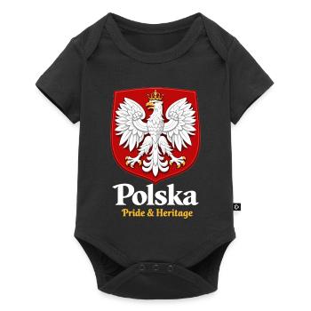 Polska Pride & Heritage – Poland Coat of Arms T-Shirt - Baby Premium short-sleeve bodysuit - black - Front