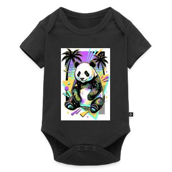 panda - Body à manches courtes Premium Bébé - noir - Devant