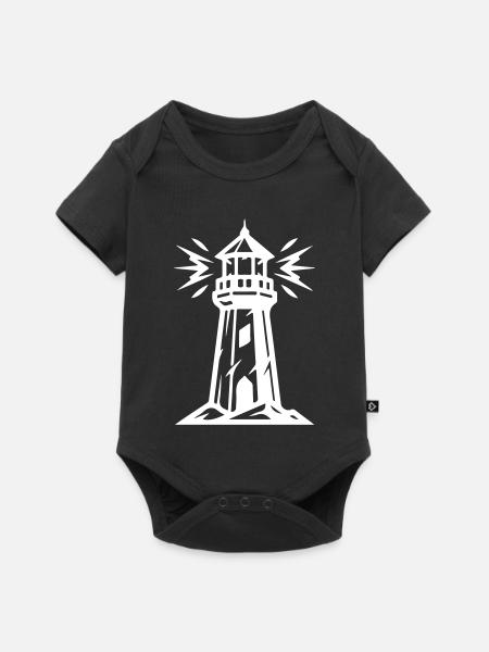 Leuchtturm Symbol - Baby Premium Kurzarmbody - Schwarz