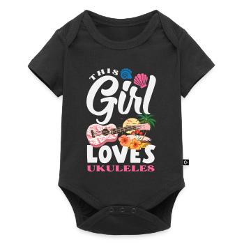 Designs et expressions amusantes de ukulélé - Body à manches courtes Premium Bébé - noir - Devant