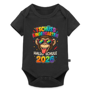 Tschüss Kindergarten Hallo Schule 2026 Schulkind - Baby Premium Kurzarmbody - Schwarz - Vorne