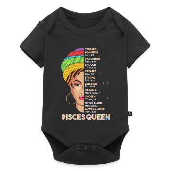 Sternzeichen Fische - Baby Premium Kurzarmbody - Schwarz - Vorne