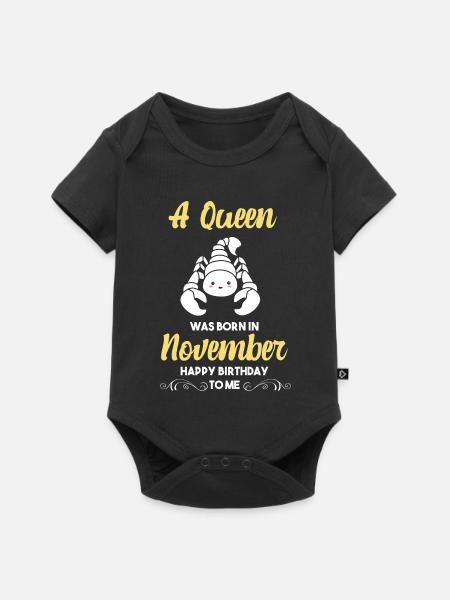Sternzeichen Skorpion - Baby Premium Kurzarmbody - Schwarz