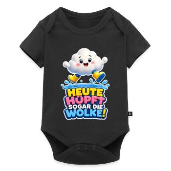 Nuages sautent aujourd’hui même la pluie de nuages Humour - Body à manches courtes Premium Bébé - noir - Devant
