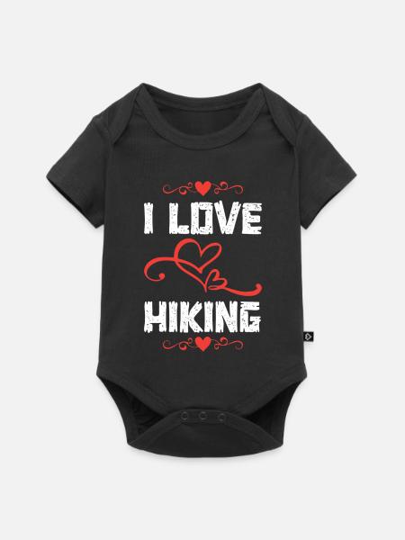 I Love Thinking Herz Design - Baby Premium Kurzarmbody - Schwarz