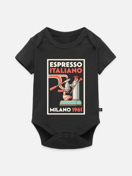 Espresso Italiano Milano 1961 Retro Kaffee - Baby Premium Kurzarmbody - Schwarz
