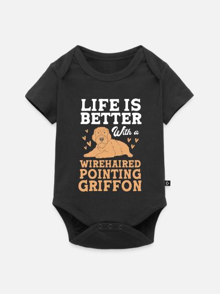 Griffon Hund - Baby Premium Kurzarmbody - Schwarz