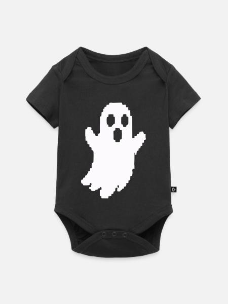 Weißer Geister-Silhouette Print - Baby Premium Kurzarmbody - Schwarz