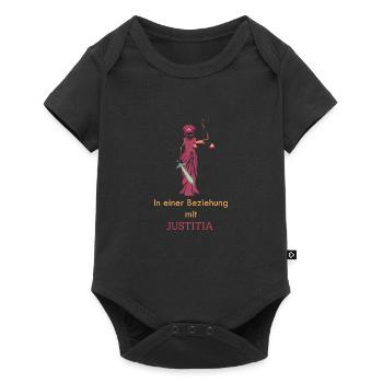 Juristen Geschenk Anwaltsspruch Justitia - Baby Premium Kurzarmbody - Schwarz - Vorne