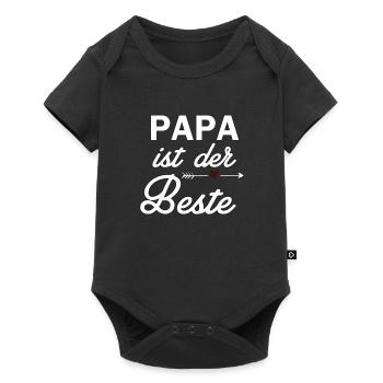 Papa ist der Beste - Baby Premium Kurzarmbody - Schwarz - Vorne