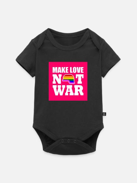 Make love not war - Baby Premium Kurzarmbody - Schwarz