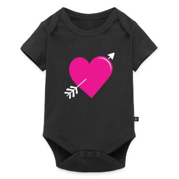 Arrow Heart Pink - Baby Premium short-sleeve bodysuit - black - Front