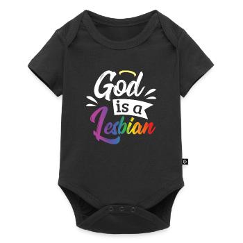 LGBT Gay Pride Lesbian God is a Lesbian - Baby Premium short-sleeve bodysuit - black - Front
