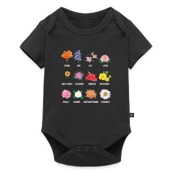 Cadeau de fleuriste graphique de belles fleurs botaniques - Body à manches courtes Premium Bébé - noir - Devant