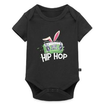 Retro Hiphop Radio Drôle Jour de Pâques - Body à manches courtes Premium Bébé - noir - Devant