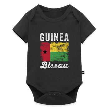 Guinea Bissau Flag Distressed - Baby Premium short-sleeve bodysuit - black - Front