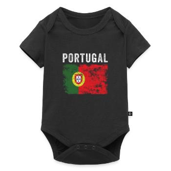 Portugal Flag Distressed Portuguese Flag - Baby Premium short-sleeve bodysuit - black - Front