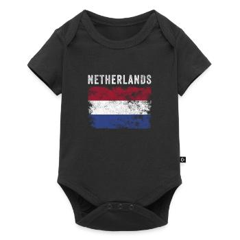 Drapeau néerlandais en détresse - Drapeau néerlandais - Body à manches courtes Premium Bébé - noir - Devant