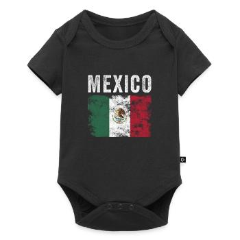 Drapeau du Mexique en détresse - Drapeau mexicain - Body à manches courtes Premium Bébé - noir - Devant