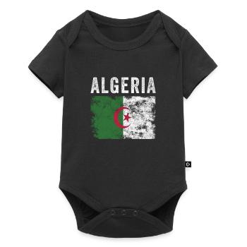Algeria Flag Distressed - Algerian Flag - Baby Premium short-sleeve bodysuit - black - Front