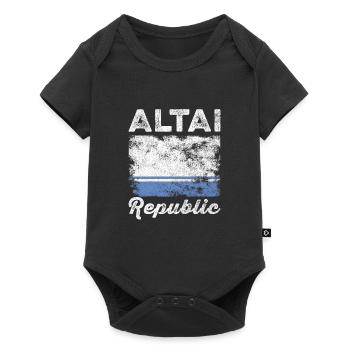 Altai Flag Distressed - Altaian Flag - Baby Premium short-sleeve bodysuit - black - Front