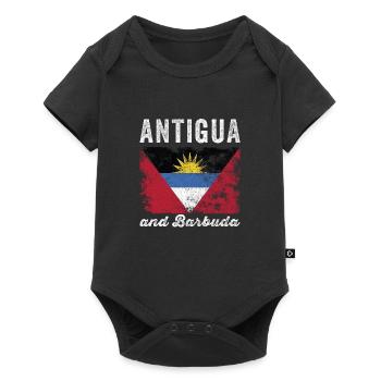 Antigua and barbuda Flag Distressed - Baby Premium short-sleeve bodysuit - black - Front
