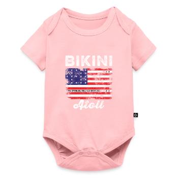 Drapeau de l’atoll de Bikini en détresse Drapeau de Bikini - Body à manches courtes Premium Bébé - rose - Devant