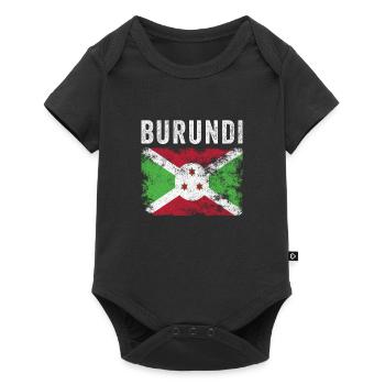 Burundi Flag Distressed - Burundian Flag - Baby Premium short-sleeve bodysuit - black - Front