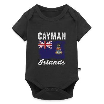 Cayman Islands Flag Distressed - Baby Premium short-sleeve bodysuit - black - Front
