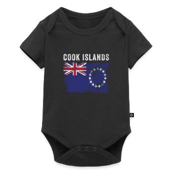 Cook Islands Flag Distressed - Baby Premium short-sleeve bodysuit - black - Front
