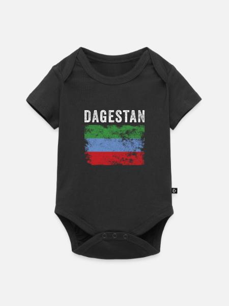 Dagestan Flag Distressed - Dagestan Flag - Baby Premium Kurzarmbody - Schwarz