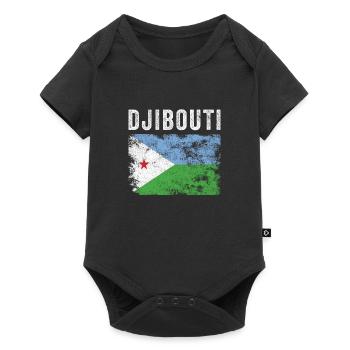Djibouti Flag Distressed Djiboutian Flag - Baby Premium short-sleeve bodysuit - black - Front