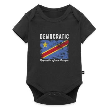 Drapeau de la République démocratique du Congo - Body à manches courtes Premium Bébé - noir - Devant