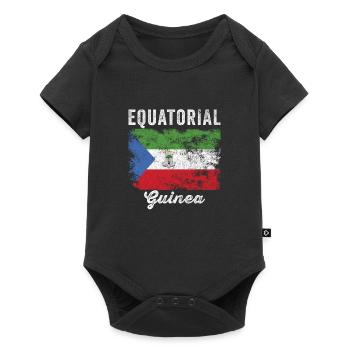 Equatorial Guinea Flag Distressed - Baby Premium short-sleeve bodysuit - black - Front