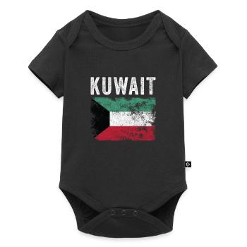 Kuwait Flag Distressed - Kuwaiti Flag - Baby Premium short-sleeve bodysuit - black - Front