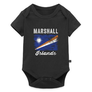Marshall Islands Flag Distressed - Baby Premium short-sleeve bodysuit - black - Front
