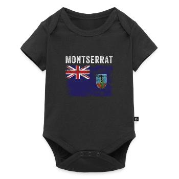 Montserrat Flag Distressed - Baby Premium short-sleeve bodysuit - black - Front