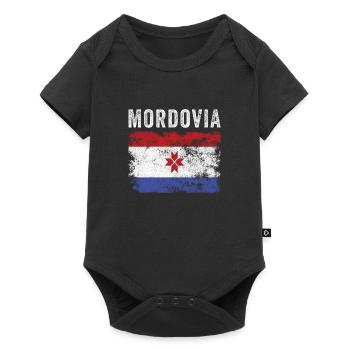 Mordovia Flag Distressed - Mordvin Flag - Baby Premium short-sleeve bodysuit - black - Front