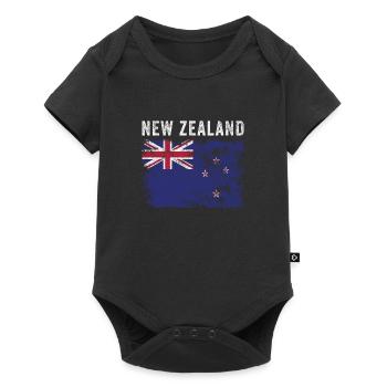 Drapeau néo-zélandais en détresse - Body à manches courtes Premium Bébé - noir - Devant