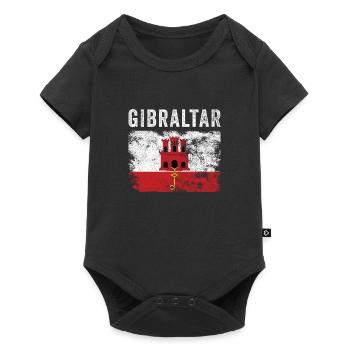 Gibraltar Flag Vintage Gibraltarian Flag - Body à manches courtes Premium Bébé - noir - Devant
