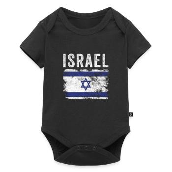 Drapeau d’Israël en détresse - Drapeau israélien - Body à manches courtes Premium Bébé - noir - Devant