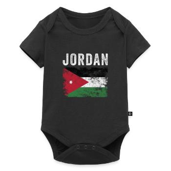 Jordan Flag Distressed - Jordanian Flag - Baby Premium short-sleeve bodysuit - black - Front