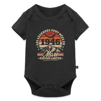 Cadeau D'anniversaire Nées En Mars 1946 - Body à manches courtes Premium Bébé - noir - Devant