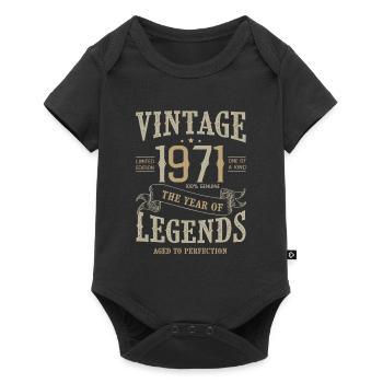 1971 vintage anniversaire vintage born legend 1971 - Body à manches courtes Premium Bébé - noir - Devant