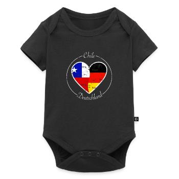 Chile and Germany Heart Logo - Baby Premium short-sleeve bodysuit - black - Front