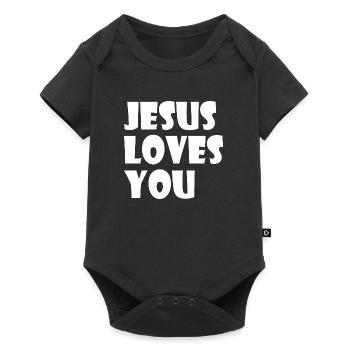 Jesus loves you - Baby Premium Kurzarmbody - Schwarz - Vorne