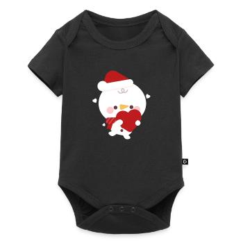 Snowman Christmas Love - Baby Premium short-sleeve bodysuit - black - Front