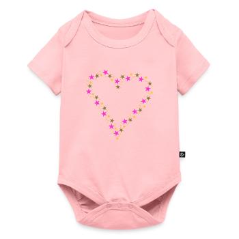 Coeur en Confetti - Body à manches courtes Premium Bébé - rose - Devant