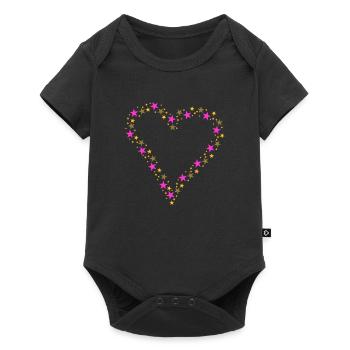 Coeur en Confetti - Body à manches courtes Premium Bébé - noir - Devant