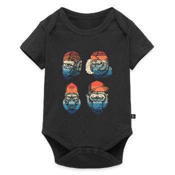 Lustiges Affe Schimpanse DNA - Baby Premium Kurzarmbody - Schwarz - Vorne